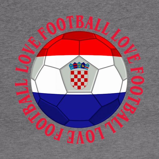 CROATIA- Croatian Tricolour Football Soccer Icon by IceTees